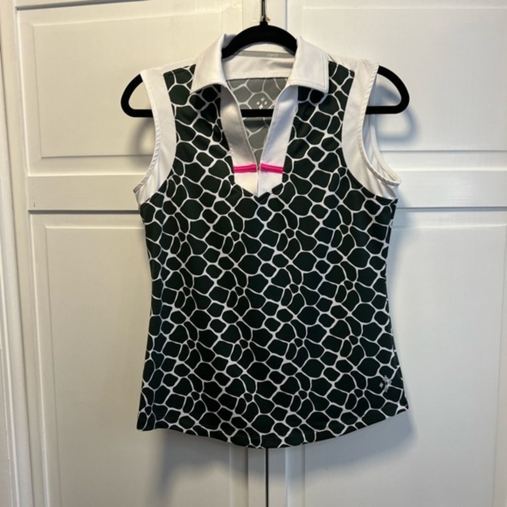 Jofit Sleeveless Giraffe Print Golf Polo Shirt Size Women’s Small